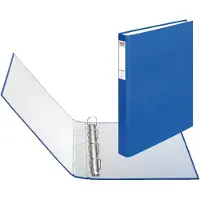 Herlitz Classeur à anneaux, DIN A4, mécanisme de fermeture à 4 anneaux, bleu Largeur du dos : 37 mm (A4, 37 mm, 1 pcs)