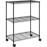 vidaXL Étagère de rangement 3 niveaux et roues 60x35x81 cm noir 150 kg
