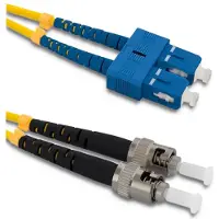 Qoltec SC/UPC - ST/UPC Glasfaser-Patchkabel | Singlemode | 9/125 | 9/125 | G652D | Duplex | 1 m