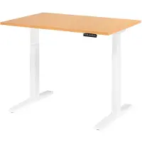 Hjh OFFICE PRO Bureau assis/debout el.120x80cm hêtre/blanc
