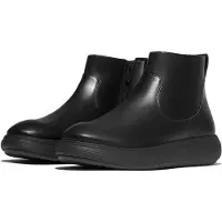 FitFlop pour femme. E2Z-090 IQ-Comff - Bottines zippées en daim - noir (39), Plat, Cuir, Fermeture éclair, Casuel