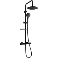 Mexen KX05 ensemble de douche en surface avec pomme de douche et robinet thermostatique, noir - 771500591-70