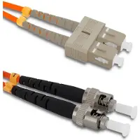 Qoltec SC/UPC - ST/UPC Glasfaser-Patchkabel | Multimode | 50/125 | 50/125 | OM2 | Duplex | 2 m