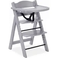 Buxibo Chaise de croissance en bois pour enfants - Avec planche à manger - Chaise réglable pour le confort et le design - Coussins inclus - 48x58x80 cm - Gris