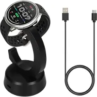 Kwmobile Chargeur USB compatible avec Amazfit Bip 6 / Active 2 A2437 A2434 - Câble USB et support de charge - Station de charge pour montre connectée - Câble de charge avec