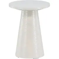 Ebuy24 Lanzo table d'appoint blanche brillante.
