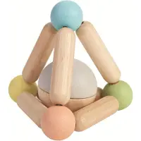 PlanToys Triangle d'embrayage en bois jouet bebe avec un son doux en balle a deux tons (5256) | Collection de couleurs pastel | Fabriquee de mani