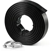 Vevor Tuyau Refoulement Plat 38,1 mm 30,48 m Tuyau Plat Évacuation PVC Noir pour Vidange Piscine