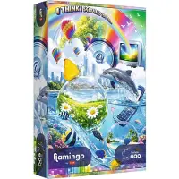 Trefl Puzzle : Flamant rose, Chaos Internet, Y2K, 600 pièces (édition spéciale)