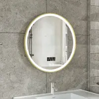 Quality Heating Miroir rond - or - diamètre 80cm, 30W, WLAN, anti-buée