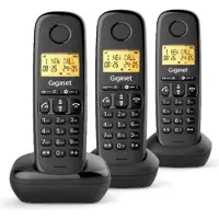 Gigaset Basic 100 Téléphone fixe sans fil, lot de 3, transparent, taille unique / prise UE 220 V, transparent, taille unique