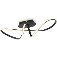 Briloner Plafonnier LED 63x19x16,5 cm 22W 2900lm 3000K Blanc Chaud Noir - Lampe De Plafond Salon Chambre Salle À Manger