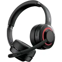 Ginza.se B20s Wireless Stereo Business Headset mit Dock (Docking, Sans fil, USB-A, Les équipes Microsoft), Casque micro de bureau, Noir