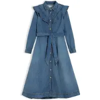Tommy Hilfiger Ww0ww51463 Long Sleeve Midi Dress Bleu L Femme