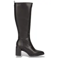 Wonders pour femme. L-1602 Bottes L-1602 en cuir noir (36), 5 à 8 cm, Fermeture éclair, Classique