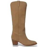 Ralph Lauren pour femme. 802P12042001 Bottes hautes Harpher en daim beige (41), Cuir, 3 à 5 cm, Aucun, Casuel