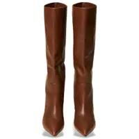 Twinset pour femme. 262TGT052 Bottes hautes en cuir marron (36), 5 à 8 cm, Aucun, Casuel