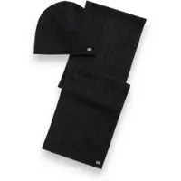 Ralph Lauren pour femme. 454P23528003 Ensemble bonnet et écharpe noir (OSFA), Casuel, Tissu
