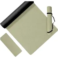 Relaxdays Tapis de yoga , épaisseur 5 mm, 68 x 183 cm, avec sangle de transport, antidérapant, en PU, tapis de sport pour yoga, Pilates et fitness, couleur verte