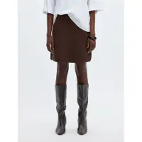 Selected Viscose Mélangée Mini-jupe Femme Marron S