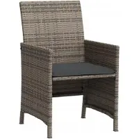 vidaXL Ensemble Bistro 3 pièces avec coussins Gris Poly Rattan