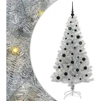 vidaXL Arbre de Noël , argent, 150 cm, en PET