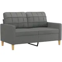 vidaXL Ensemble de canapés 2 pièces avec coussins Tissu gris foncé
