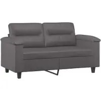 vidaXL Canapé 2 places Gris 120 cm Similicuir
