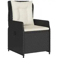 vidaXL Ensemble de jardin 7 pièces avec coussins Noir Poly Rattan