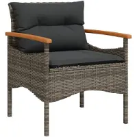 vidaXL Ensemble de salon de jardin 4 pièces avec coussins Gris Poly rotin