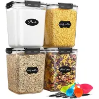 YASHE Lot de 4 boîtes de conservation hermétiques, 5,3 L chacune