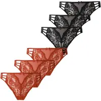 Hunkemoller String 'Belle' rouge rouille / noir
