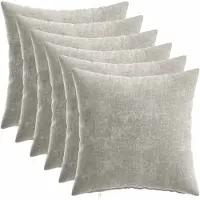 vidaXL Housse De Coussin 6 Pcs Heerlen Gris Clair 40 X 40 Cm