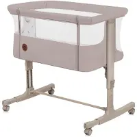 Lionelo Lit Bébé Cododo 3en1 Lionelo Aurora - Réglable En Hauteur Et Inclinaison - Matelas Et Sac Inclus - Beige Cappucino