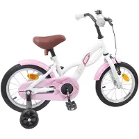 vidaXL Vélo pour enfant 14 pouces, pour les 3-5 ans, blanc
