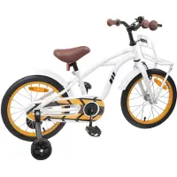 vidaXL Vélo pour enfant 16 pouces, pour les 4-6 ans, blanc