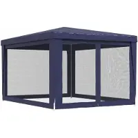 vidaXL Tente de réception avec 4 parois latérales en maille bleue 3x4 m HDPE