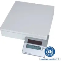 MAUL Balance pour colis MAULparcel S, jusqu'à 50 kg, à énergie solaire, arrêt automatique, commande à une touche, fonction Hold, gris