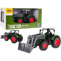 Ramiz tracteur agricole vert avec roues en caoutchouc + bulldozer pour enfants