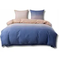 Cotton World Coton world Parure de lit 3D Ombre Bleu Pêche 220x200