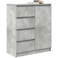 vidaXL Sideboard avec tiroirs gris béton 71x35x84 cm Bois composite