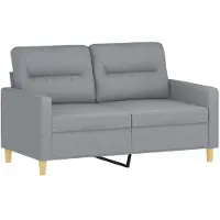 vidaXL Ensemble de canapés 3 pcs avec coussins Gris clair Tissu