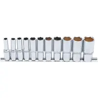 Bgs 2756 Jeu de douilles 10 (3/8), profondes, en POUCE, 11 pcs.