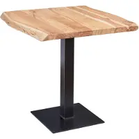 Wohnling Table de salle à manger 80 x 75 x 75 cm Table de salle à manger en bois massif d'acacia |