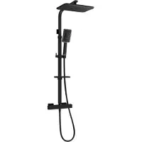 Mexen CQ54 ensemble de douche apparent avec pommeau de douche et mitigeur thermostatique, noir/chrome - 772505495-71
