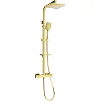 Mexen CQ62 ensemble de douche apparent avec pomme de douche et robinet thermostatique, doré - 772506295-50