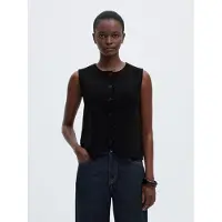 Selected Bouton Gilet Tricoté Femme Le noir S