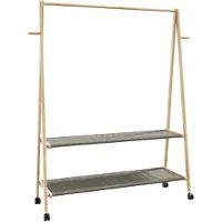 vidaXL Porte-vêtements et étagères roulettes 132x45,5x155,5cm bambou