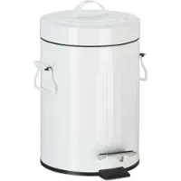 Relaxdays Poubelle Vintage 3L blanc, RD3830