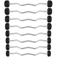 HMS Barre de musculation caoutchouc bouclée GSL35